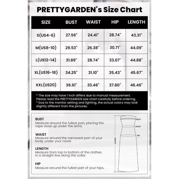 imagePRETTYGARDEN Womens Summer Midi Bodycon Dress Strapless Cut Out Knit Tube Long Fitted DressesStriped Navy White
