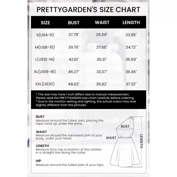 imagePRETTYGARDEN Womens Summer Tie One Shoulder Boho Floral Dress Elastic Waist Tiered Ruffle A Line Flowy Mini DressesGreen Pink