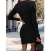 imagePRETTYGARDEN Womens 2024 Fall Bodycon Mini Dresses Casual Long Sleeve Solid Color Short Tight Ladies Party Club Fashion DressBlack