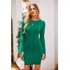imagePRETTYGARDEN Womens 2024 Fall Bodycon Mini Dresses Casual Long Sleeve Solid Color Short Tight Ladies Party Club Fashion DressGreen