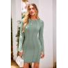 imagePRETTYGARDEN Womens 2024 Fall Bodycon Mini Dresses Casual Long Sleeve Solid Color Short Tight Ladies Party Club Fashion DressGrey Green