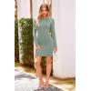 imagePRETTYGARDEN Womens 2024 Fall Bodycon Mini Dresses Casual Long Sleeve Solid Color Short Tight Ladies Party Club Fashion DressGrey Green