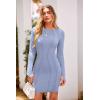 imagePRETTYGARDEN Womens 2024 Fall Bodycon Mini Dresses Casual Long Sleeve Solid Color Short Tight Ladies Party Club Fashion DressLight Blue