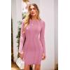 imagePRETTYGARDEN Womens 2024 Fall Bodycon Mini Dresses Casual Long Sleeve Solid Color Short Tight Ladies Party Club Fashion DressPink