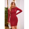imagePRETTYGARDEN Womens 2024 Fall Bodycon Mini Dresses Casual Long Sleeve Solid Color Short Tight Ladies Party Club Fashion DressRed