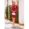 imagePRETTYGARDEN Womens 2024 Fall Bodycon Mini Dresses Casual Long Sleeve Solid Color Short Tight Ladies Party Club Fashion DressRed
