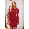 imagePRETTYGARDEN Womens 2024 Fall Bodycon Mini Dresses Casual Long Sleeve Solid Color Short Tight Ladies Party Club Fashion DressRed