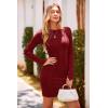 imagePRETTYGARDEN Womens 2024 Fall Bodycon Mini Dresses Casual Long Sleeve Solid Color Short Tight Ladies Party Club Fashion DressWine Red