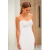 imagePRETTYGARDEN Womens Bodycon Long Dresses Summer Strapless Tube Twist Knot Front Ribbed Knit Maxi Cocktail Dress with SlitBeige White
