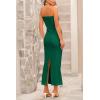 imagePRETTYGARDEN Womens Bodycon Long Dresses Summer Strapless Tube Twist Knot Front Ribbed Knit Maxi Cocktail Dress with SlitGreen
