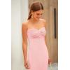 imagePRETTYGARDEN Womens Bodycon Long Dresses Summer Strapless Tube Twist Knot Front Ribbed Knit Maxi Cocktail Dress with SlitPink
