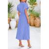 imagePRETTYGARDEN Womens Summer Midi Dresses Puff Short Sleeve V Neck Swiss Dot Pleated A Line Flowy Long Wedding Guest DressLight Blue