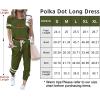 imagePRETTYGARDEN Women Summer Two Piece Outfits Striped Short Sleeve Pullover and Long Pants Tracksuit Travel Pajama Lounge SetArmy Green