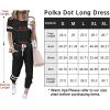 imagePRETTYGARDEN Women Summer Two Piece Outfits Striped Short Sleeve Pullover and Long Pants Tracksuit Travel Pajama Lounge SetBlack