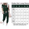 imagePRETTYGARDEN Women Summer Two Piece Outfits Striped Short Sleeve Pullover and Long Pants Tracksuit Travel Pajama Lounge SetDark Green