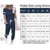 imagePRETTYGARDEN Women Summer Two Piece Outfits Striped Short Sleeve Pullover and Long Pants Tracksuit Travel Pajama Lounge SetNavy
