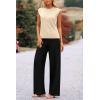 imagePRETTYGARDEN Womens 2 Piece Outfits Knit Loungewear High Low Pullover Tops and Wide Leg Pants Casual Sweater Sets TracksuitsApricot Black