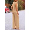 imagePRETTYGARDEN Womens 2 Piece Outfits Knit Loungewear High Low Pullover Tops and Wide Leg Pants Casual Sweater Sets TracksuitsLight Camel