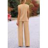 imagePRETTYGARDEN Womens 2 Piece Outfits Knit Loungewear High Low Pullover Tops and Wide Leg Pants Casual Sweater Sets TracksuitsLight Camel
