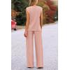 imagePRETTYGARDEN Womens 2 Piece Outfits Knit Loungewear High Low Pullover Tops and Wide Leg Pants Casual Sweater Sets TracksuitsLight Pink