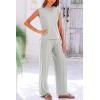 imagePRETTYGARDEN Womens 2 Piece Outfits Knit Loungewear High Low Pullover Tops and Wide Leg Pants Casual Sweater Sets TracksuitsSilver Grey