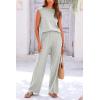 imagePRETTYGARDEN Womens 2 Piece Outfits Knit Loungewear High Low Pullover Tops and Wide Leg Pants Casual Sweater Sets TracksuitsSilver Grey
