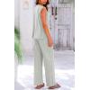 imagePRETTYGARDEN Womens 2 Piece Outfits Knit Loungewear High Low Pullover Tops and Wide Leg Pants Casual Sweater Sets TracksuitsSilver Grey
