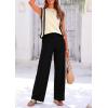 imagePRETTYGARDEN Womens 2 Piece Outfits Knit Loungewear High Low Pullover Tops and Wide Leg Pants Casual Sweater Sets TracksuitsStriped Apricot Black