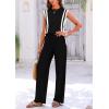 imagePRETTYGARDEN Womens 2 Piece Outfits Knit Loungewear High Low Pullover Tops and Wide Leg Pants Casual Sweater Sets TracksuitsStriped Black White
