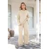imagePRETTYGARDEN Womens 2 Piece Tracksuit Outfits 2024 Fall Knit Sweater And Wide Leg Pants Sweatsuit Lounge SetsBeige