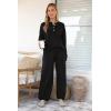 imagePRETTYGARDEN Womens 2 Piece Tracksuit Outfits 2024 Fall Knit Sweater And Wide Leg Pants Sweatsuit Lounge SetsBlack