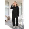 imagePRETTYGARDEN Womens 2 Piece Tracksuit Outfits 2024 Fall Knit Sweater And Wide Leg Pants Sweatsuit Lounge SetsBlack