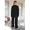 imagePRETTYGARDEN Womens 2 Piece Tracksuit Outfits 2024 Fall Knit Sweater And Wide Leg Pants Sweatsuit Lounge SetsBlack