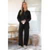 imagePRETTYGARDEN Womens 2 Piece Tracksuit Outfits 2024 Fall Knit Sweater And Wide Leg Pants Sweatsuit Lounge SetsBlack