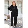 imagePRETTYGARDEN Womens 2 Piece Tracksuit Outfits 2024 Fall Knit Sweater And Wide Leg Pants Sweatsuit Lounge SetsBlack