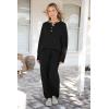 imagePRETTYGARDEN Womens 2 Piece Tracksuit Outfits 2024 Fall Knit Sweater And Wide Leg Pants Sweatsuit Lounge SetsBlack