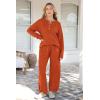 imagePRETTYGARDEN Womens 2 Piece Tracksuit Outfits 2024 Fall Knit Sweater And Wide Leg Pants Sweatsuit Lounge SetsCaramel