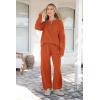imagePRETTYGARDEN Womens 2 Piece Tracksuit Outfits 2024 Fall Knit Sweater And Wide Leg Pants Sweatsuit Lounge SetsCaramel