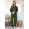 imagePRETTYGARDEN Womens 2 Piece Tracksuit Outfits 2024 Fall Knit Sweater And Wide Leg Pants Sweatsuit Lounge SetsDark Army Green