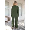 imagePRETTYGARDEN Womens 2 Piece Tracksuit Outfits 2024 Fall Knit Sweater And Wide Leg Pants Sweatsuit Lounge SetsDark Army Green