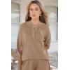 imagePRETTYGARDEN Womens 2 Piece Tracksuit Outfits 2024 Fall Knit Sweater And Wide Leg Pants Sweatsuit Lounge SetsKhaki