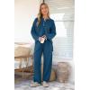 imagePRETTYGARDEN Womens 2 Piece Tracksuit Outfits 2024 Fall Knit Sweater And Wide Leg Pants Sweatsuit Lounge SetsLake Blue