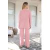 imagePRETTYGARDEN Womens 2 Piece Tracksuit Outfits 2024 Fall Knit Sweater And Wide Leg Pants Sweatsuit Lounge SetsPink