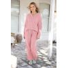 imagePRETTYGARDEN Womens 2 Piece Tracksuit Outfits 2024 Fall Knit Sweater And Wide Leg Pants Sweatsuit Lounge SetsPink