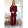 imagePRETTYGARDEN Womens 2 Piece Tracksuit Outfits 2024 Fall Knit Sweater And Wide Leg Pants Sweatsuit Lounge SetsWine Red