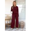 imagePRETTYGARDEN Womens 2 Piece Tracksuit Outfits 2024 Fall Knit Sweater And Wide Leg Pants Sweatsuit Lounge SetsWine Red