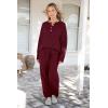 imagePRETTYGARDEN Womens 2 Piece Tracksuit Outfits 2024 Fall Knit Sweater And Wide Leg Pants Sweatsuit Lounge SetsWine Red