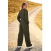 imagePRETTYGARDEN Womens Fall 2 Piece Outfits Sweatsuits Sets Long Sleeve Crop Tops Sweatshirt Wide Leg Cargo Pants with PocketsArmy Green