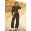 imagePRETTYGARDEN Womens Fall 2 Piece Outfits Sweatsuits Sets Long Sleeve Crop Tops Sweatshirt Wide Leg Cargo Pants with PocketsArmy Green