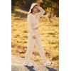 imagePRETTYGARDEN Womens Fall 2 Piece Outfits Sweatsuits Sets Long Sleeve Crop Tops Sweatshirt Wide Leg Cargo Pants with PocketsBeige